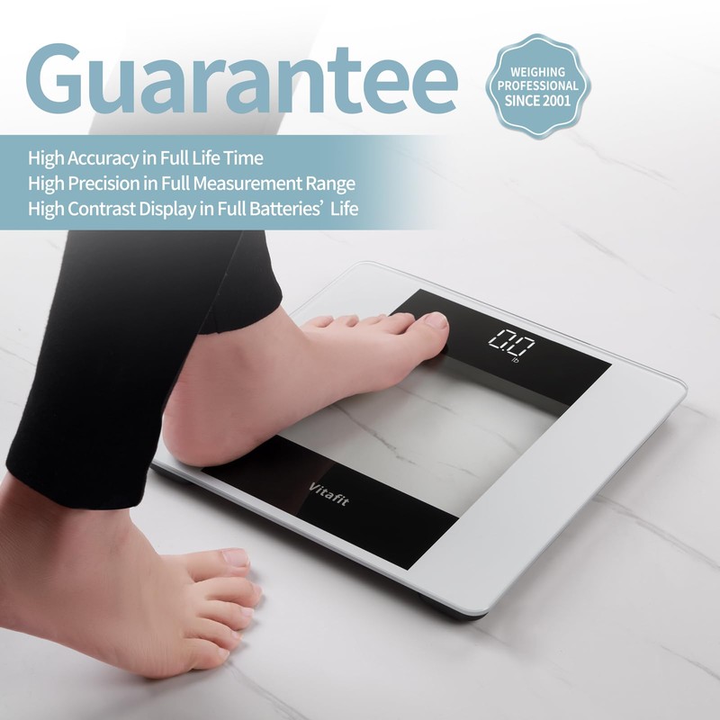 Vitafit Digital Bathroom Scale for Body Weight, High Accuracy Assured