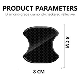 JNNJ Pack of 4 Car Door Handle Shell Protector, Universal Car Door Handle Protective Film, Recessed Grips, Reflective Car Door Cup Protector Protects Handlebars from Scratches (8 x 8 cm)