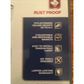 Glacier Bay Rustproof Tension Pole Shower Caddy Satin Chrome 1002 928 717