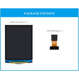 UeeKKoo ESP32-S3 2inch Display Development Board, 240×320 Pixels IPS Screen, 32-bit LX7 Dual-Core Processor, Supports W-i-F-i & Blue-Too-th, ESP32 with Display, Comes with OV5640 5MP Camera Module