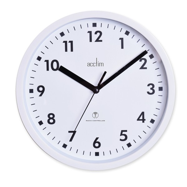 Acctim 74662 Nardo 20cm Radio Controlled White Wall Clock