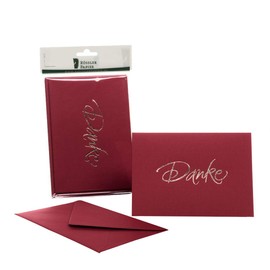 Rössler German 'Danke' (Thank You) 1181956072 Card Pack B6 (120 / 240 x 169 mm) Red