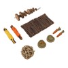 9Pcs Wooden Hamster Toys Arch Bridge Wooden Piece String Apple