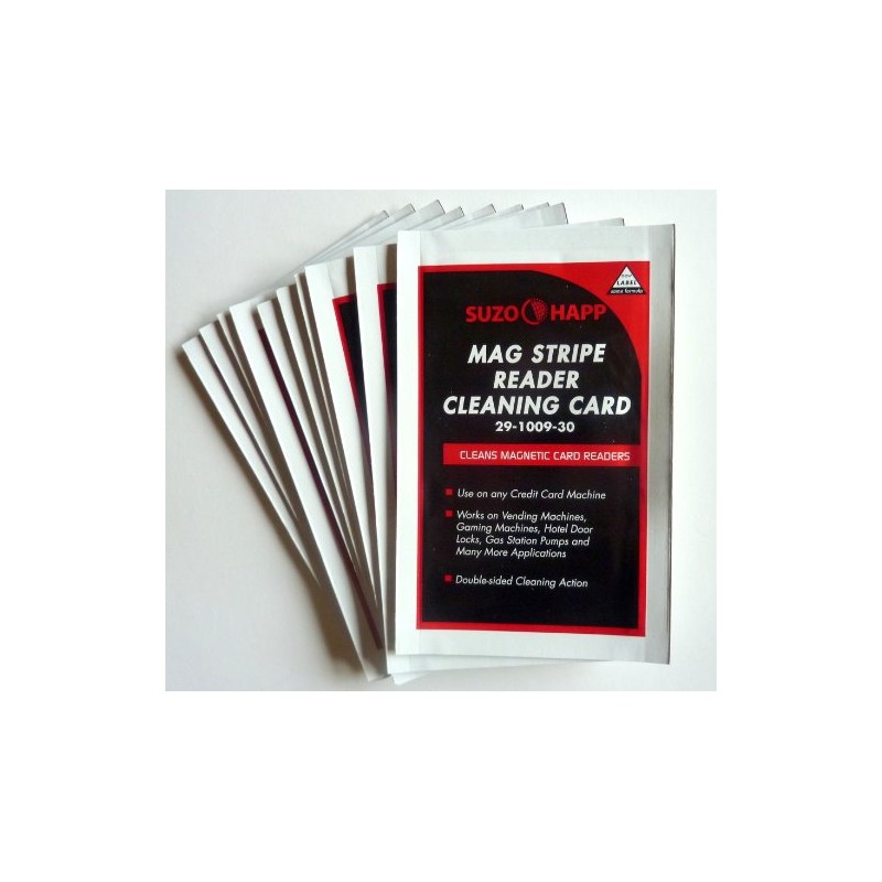 Suzo Happ Cleaning Card for Mag Stripe Card Readers Lot/12