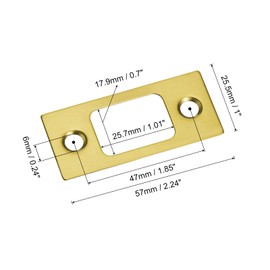 uxcell 4Pcs Door Strike Plate, 57mm x 25.5mm Stainless Steel Latch Deadbolt Replacement Lock Strike Plate for Door Frame Door Jamb Reinforcement, Gold
