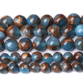 90 piezas de cuentas de piedra de cloisonné azul de 4 mm para hacer joyas, pulseras, collares, accesorios DIY, cuentas de poder curativo de energía AAA de 15" (piedra de cloisonné azul, 4 mm)