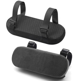 XUTONG 2Pcs Chair Foam Armrest Pads,Comfort Office Chair Arm Rest Gaming Desk Chair for Computer,Car Seat (Black)