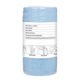Nisbets Essentials Blue Micro Fibre Cloth 300x300mm - Roll of 50 tear-off sheets - Disposable Kitchen, Bathroom Cleaning Cloth HA817
