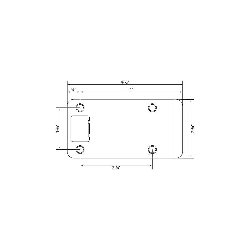 Round Corner Extended Lip Strike Plate, 2-1/4" x 4", (4-1/2"