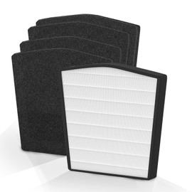 Prestivair Replacement Filter LP-HF550P Compatible with Live-Pure Bali Series LP550TH LP550THP Air Cleaner Purifier Filtration, 1 Pack HEPA Filter + 4 Pack Carbon Filter