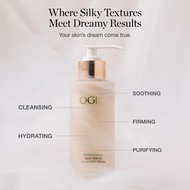 Ogee Silk Dream Facial Cleanser Cream - Certified Organic Daily Face Cleanser - Effectively Cleanses, Hydrates & Moisturizes with Bioactive Peptides - Travel Size (1 oz | 30mL)
