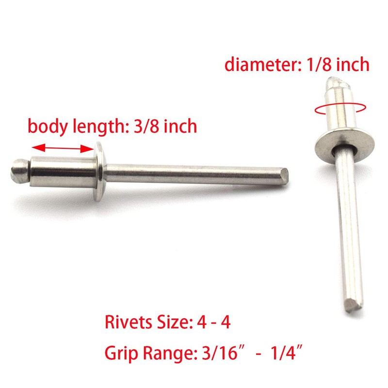 SDTC Tech Stainless Steel Blind Rivets 1/8" x 1/4" (4-4)