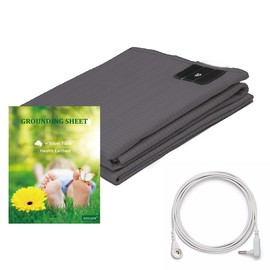 Sábanas de conexión a tierra con fibra plateada y algodón orgánico – Conductivas con cable de tierra, mantienen un buen sueño, salud natural (35 x 90 pulgadas, gris)