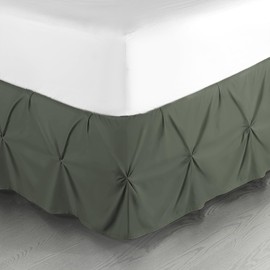 Nestl Olive Green Bed Skirt Full Size, Pinch Pleat Full Bed Skirt, 14" Inch Drop Full Bedskirt Hotel Quality Olive Green Bed Skirts Premium Microfiber Bedskirt for Full Bed, Olive Green Full Bed Skirt
