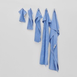 TECLA TERRY TOWELS SRIPED Face Towel, Blue, Clear Blue Stripes TT-CLS, 11.8 x 11.8 inches (30 x 30 mm)