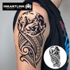 Half Arm Tribal Tattoo Temporary Tattoos, Realistic Waterproof