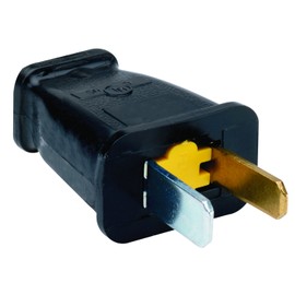 Legrand-Pass & Seymour SA540BKCC10 Residential Polarized Plug Straight Blade 15-Amp 125-volt Two Pole Two Wire, Black
