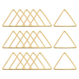 MECCANIXITY Triangle Earring Beading Hoop, Triangle Hollow Frame Charm 29mm/ 1.1" Brass Tone Geometric Linking Ring for Jewelry Making, Pack of 20