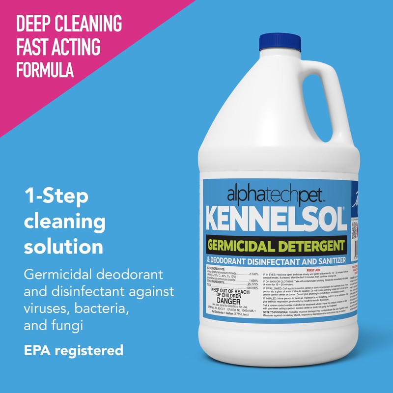 ATP KennelSol 1-Step Kennel Cleaner - 1 Gallon Liquid Disinfectant,