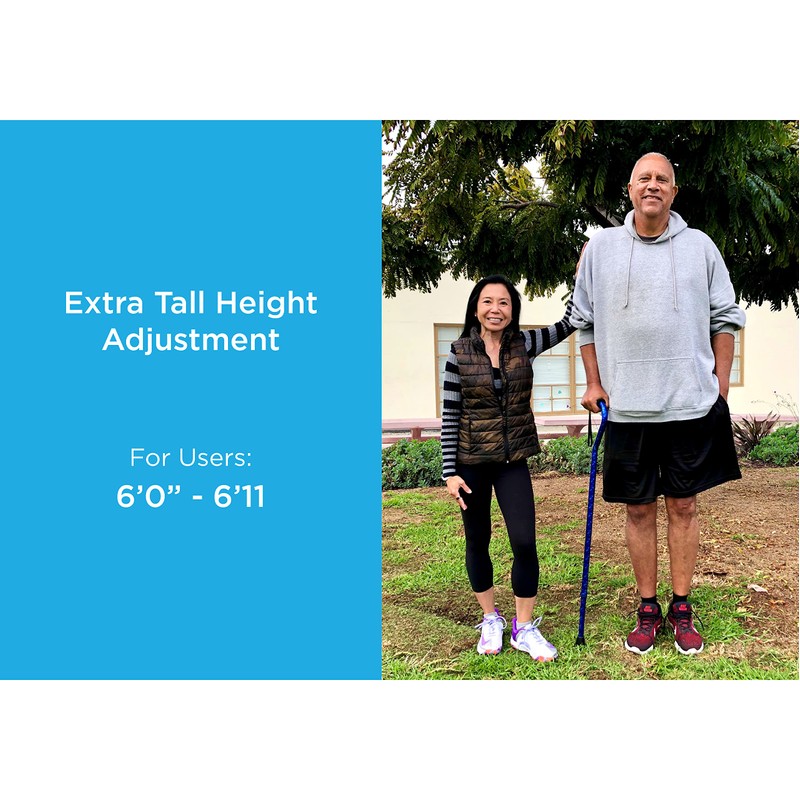 NOVA Extra Tall Heavy Duty Walking Cane with Offset Handle,