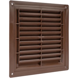 Vent Systems 4" x 4" Inch (Opening Dimensions) Brown - Pack of 10 - Plastic Air Return Grill HVAC Vent Duct Cover 6" x 6" Inch (Overall Dimensions)