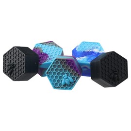 5Pcs 26ml Hexagon Silicone Container Wax Carving Container Multicolored Silicone Honeybee Jars