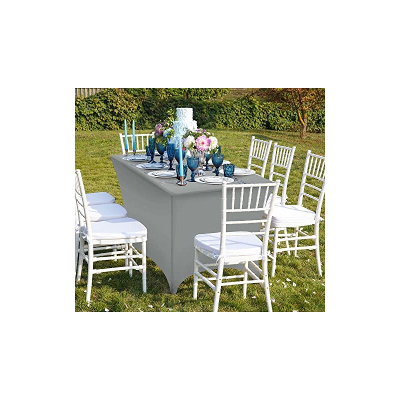 Utopia Kitchen Utopia Kitchen Spandex Tablecloth 10 Pack [6FT, Grey]
