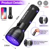 Vansky Black Light UV Flashlight, Upgraded 51 LED 395nm Blacklight