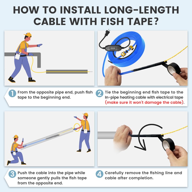 YeloDeer Fish Tape Wire Puller Helpers for Installing Pipes, Wire