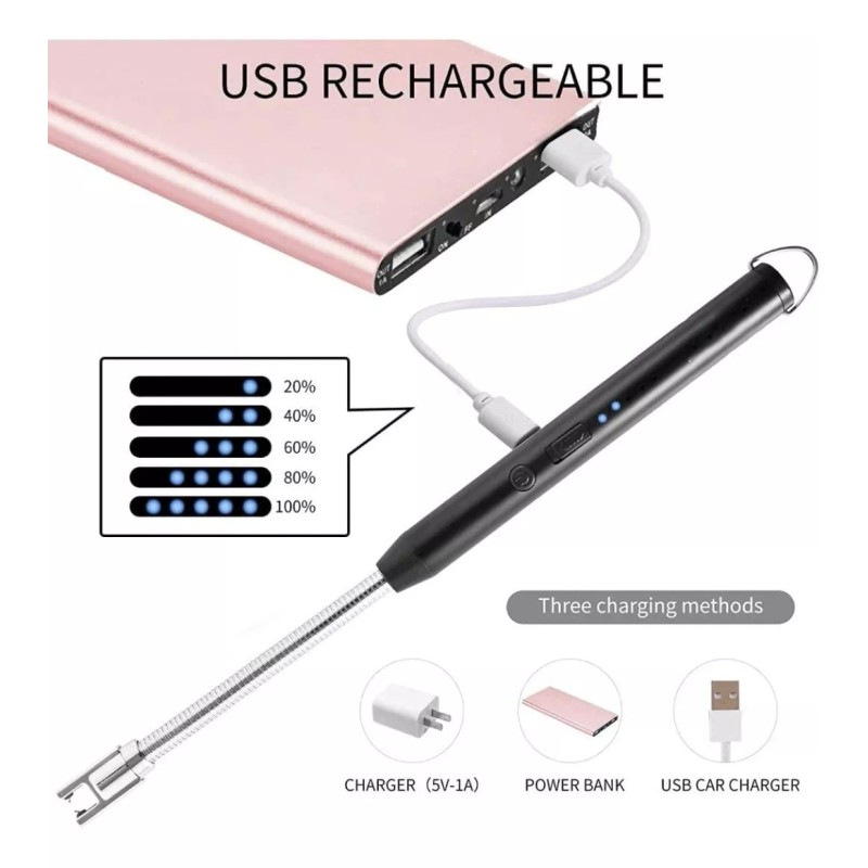 CL Electrico Plasma Led Encendedor Sin Llama Flexible Seguro