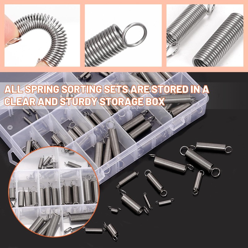 Tanstic Extension Spring Assortment Kit Different Sizes Stainless Steel Extension