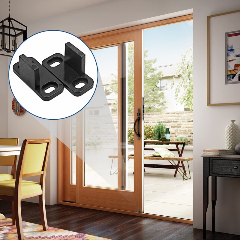 Litoexpe Black Sliding Barn Door Floor Guides Plastic Bypass Door