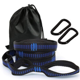 Homeme Hammock Belt, Hammock Straps, Set of 2, Length 118.8 inches (300 cm), 19 Nodes, Load Capacity 110.2 lbs (500 kg), For Camping, Outdoors, Exclusive Storage Bag Included