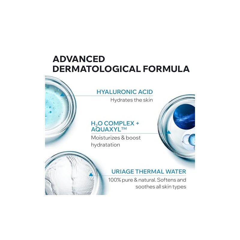 Uriage Eau Thermale Crema Facial Hidratante Ácido Hialurónico Hidratación Horas