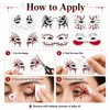 Halloween Freckle Temporary Tattoo Stickers 6 Sheets Scary Bloody Drip