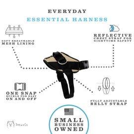ShawnCo Essential Dog Harness, No-Pull Pet Vest with 3 Leash Clips, No Choke, Reflective, Adjustable and Padded, for Easy Walking and Training for Small, Medium and Large Dogs (Driftwood, S)