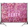 DULUDA 7x5 FT Glitter Pajama Party Backdrop Sparkling Pink Girls