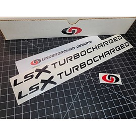 LSX TURBOCHARGED Decals (2-Pack) Forced Induction Hood Window Turbo Stickers for Corvette Camaro Firebird CTSV LS1 LS6 LS2 LS3 LS7 Select Color: (Matte Blackout, 2)