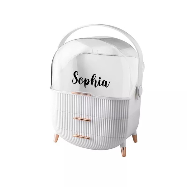 Personalized Waterproof Make Up Box Holder Dustproof Skincare Organizer, Bathroom