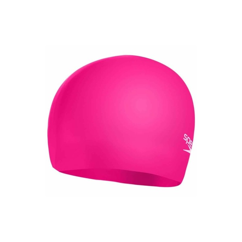 Speedo Kid's Plain Moulded Swim Cap, Pink/Blush, One Size