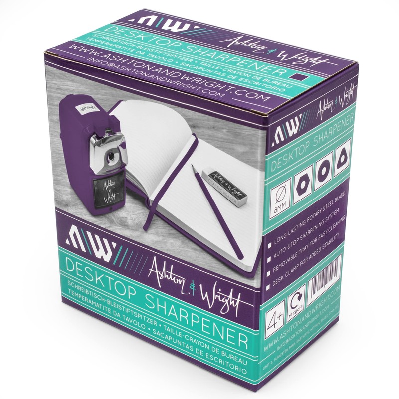 Ashton and Wright - Mechanical Desktop Pencil Sharpener - Purple