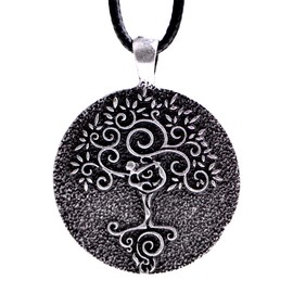 LANGHONG Tree of Life Necklace For Women Antique Silver Yoga Necklace Talisman