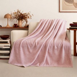 ZYFZCYBL Sherpa Fleece Throw Blanket for Couch, Soft Warm Thick Blanket for All Season Cozy Fluffy Microfiber Throw Flannel Double Reversible Luxurious Blankets for Bed Sofa, Pink Throw Size 50"x60"