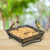4 Pcs 7x7 Inch Metal Ground Bird Feeder Tray –