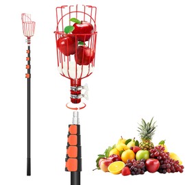 SAN LIKE Fruit Picker Tool 18FT Telescoping Fruit Picker Pole, Easy to Assemble Twist-On Apple Basket, Lightweight Aluminum Fruit Picking Equipment for Getting Fruits Apple Orange Pear Mangoes