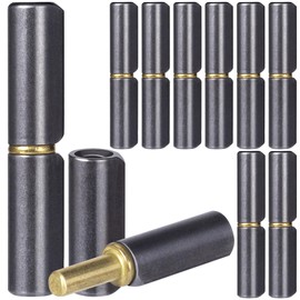 HINZIC 10 Pcs Weldable Barrel Hinges, 2-1/2" Long 3/8" Diameter, Heavy Duty Carbon Steel Weld On Barrel Hinges, Detachable Gate Hinges for Trailer Ramp Pin OD 1/4"