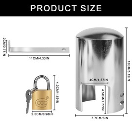 RUCUDIM Tap Lock, Tap Lock, Anti Theft Tap Lock, Outdoor Tap with Lock, Outdoor Tap Cover, Prevent Theft and Vandalism (Silver)