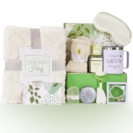 11 cestas de regalo de cumpleaños para mujeres, cesta de regalo de cuidado personal de spa relajante | Paquete de cuidado con manta y vaso de lujo, regalos para después de la cirugía, regalos para pensar en ti para ella