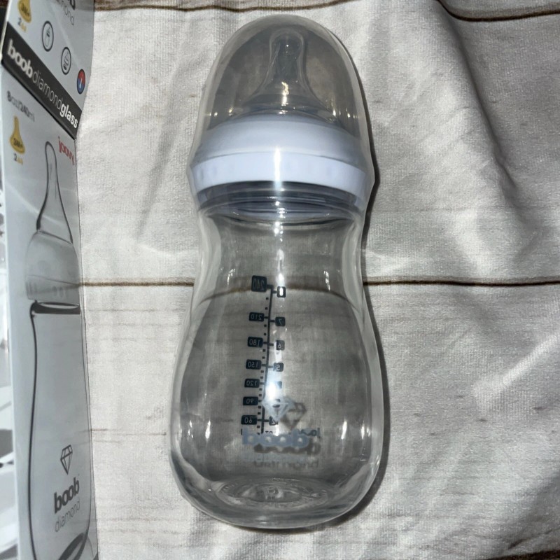 Joovy NIB JOOVY BOOB DIAMOND glass 8oz/240ml 3months+ baby bottle