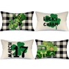 MODOVOS Buffalo Plaid Lucky Clover Hat St Patricks Day Pillow